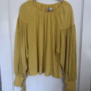 Free People mustard blouse